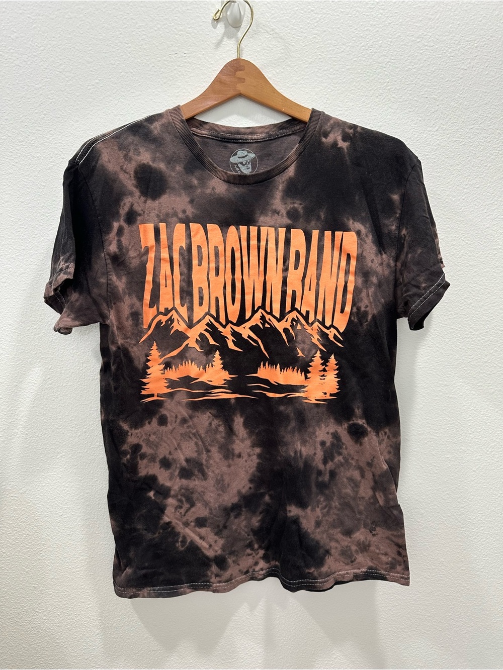 Zac Brown Band Graphic Tie-Dye T-Shirt- Black & Orange country music concert tee